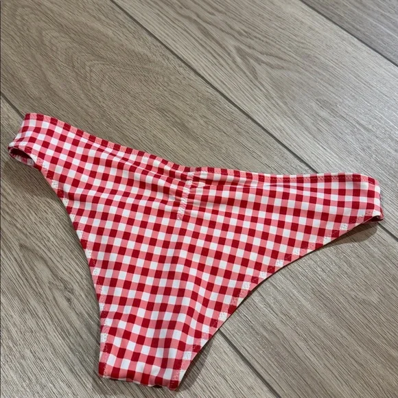 Blackbough Bikini Bottoms Sz M Gingham Red White Resortwear Beachy - Picture 7 of 8